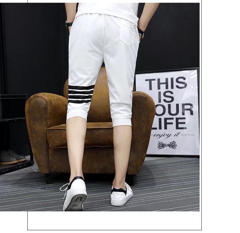 9.9 包邮 quần nam Hàn Quốc phiên bản của xu hướng của Slim feet casual 7 quần nam năm điểm ống túm quần short mùa hè