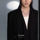 1STXULIE Подвеска Stone Galaxy/Оригинальное ожерелье Нишевый дизайн Двухслойный инкрустированный бриллиантами Холодный стиль Унисекс Y2K Мужской и женский стиль