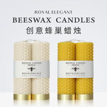 Nordic Candlestick candles Handmade color candlelight dinner Western restaurant Honeycomb candles Little Fat Man with hand gift box