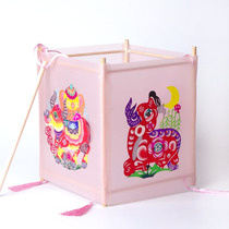 Mid-Autumn Festival Traditional square childrens handmade diy portable lantern Spring Festival Paper-cut lantern Palace Lamp production material package