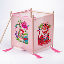 Spring Festival New Year traditional square childrens handmade diy portable lantern paper-cut lantern Lantern palace lantern making material package