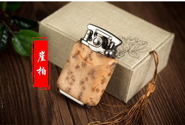 Zorro dầu hỏa nhẹ hơn gỗ hồng mộc cổ đồng nguyên chất dát bạc nam sáng tạo bộ sưu tập đồ cổ cấp chín cửa - Bật lửa bật lửa đẹp