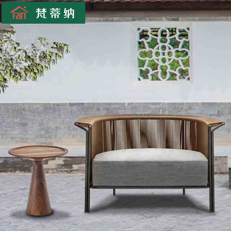 Outdoor Sofa Leisure Patio Balcony Vine-knitted table and chairs Yangguang Room Villa Hotel Designer Garden Furniture Combo-Taobao