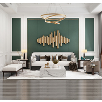 Yuanrong New Chinese Light Luxury Fabric Sofa Modern Simple Model House Villa Homestay Sales Office Marble Furniture