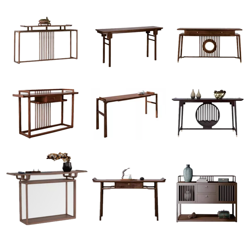 New Chinese style bar case porch table rack long narrow solid wood simple bar case cabinet for table Buddha table home wall for worship