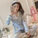 Đồ ngủ nữ cotton mùa xuân và mùa thu nữ dài tay áo len ngọt ngào XL mỏng phần cotton tháng phục vụ nhà bộ pijama