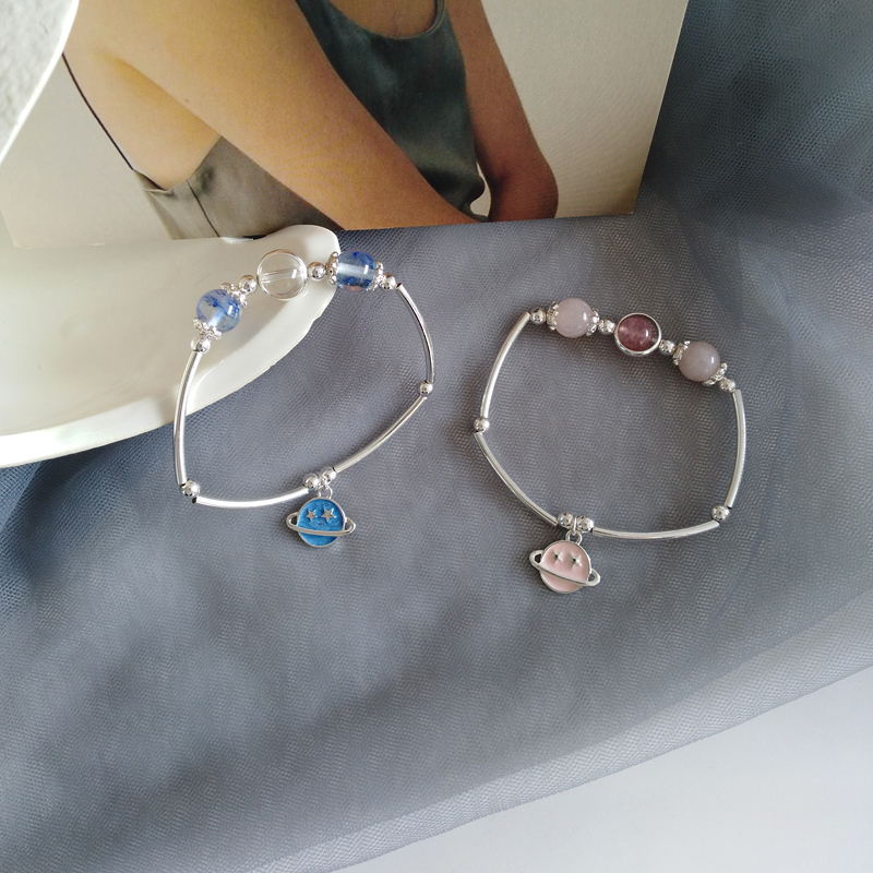 Nhật Bản và Hàn Quốc khí chất tối giản cô gái mơ mộng vòng tay mặt trăng thời trang kết cấu kim loại hoang dã 婉 về trang sức công chúa - Vòng đeo tay Clasp vòng đá