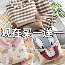 Coral velvet pregnant women pajamas autumn and winter thickened plus Velvet Moon clothing postpartum feeding breastfeeding pregnancy 11th 12