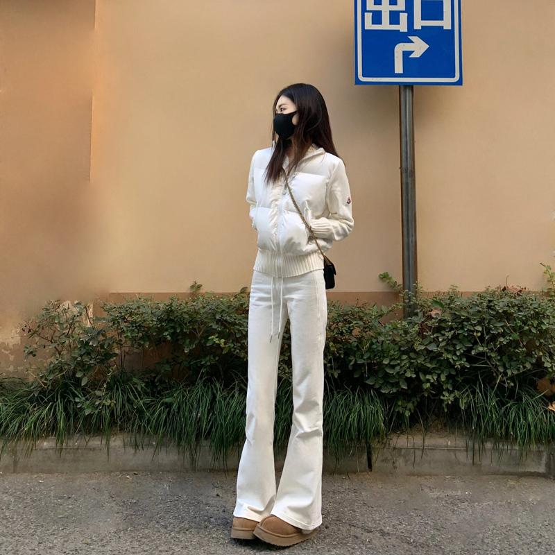 Tall Women's Extra-Long American-Style White Flared Pants, Spring and Autumn Bootcut Pants, Sweatpants, Yoga Pants, Casual Pants Tall Women's Extra-Long American-Style White Flared Pants, Spring and Autumn Bootcut Pants, Sweatpants, Yoga Pants, Casual Pants