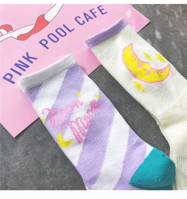Vớ Nhật Bản nữ moon girl dễ thương hoạt hình hoang dã vớ vớ Phiên bản tiếng Hàn của vớ cotton tất ngắn cổ