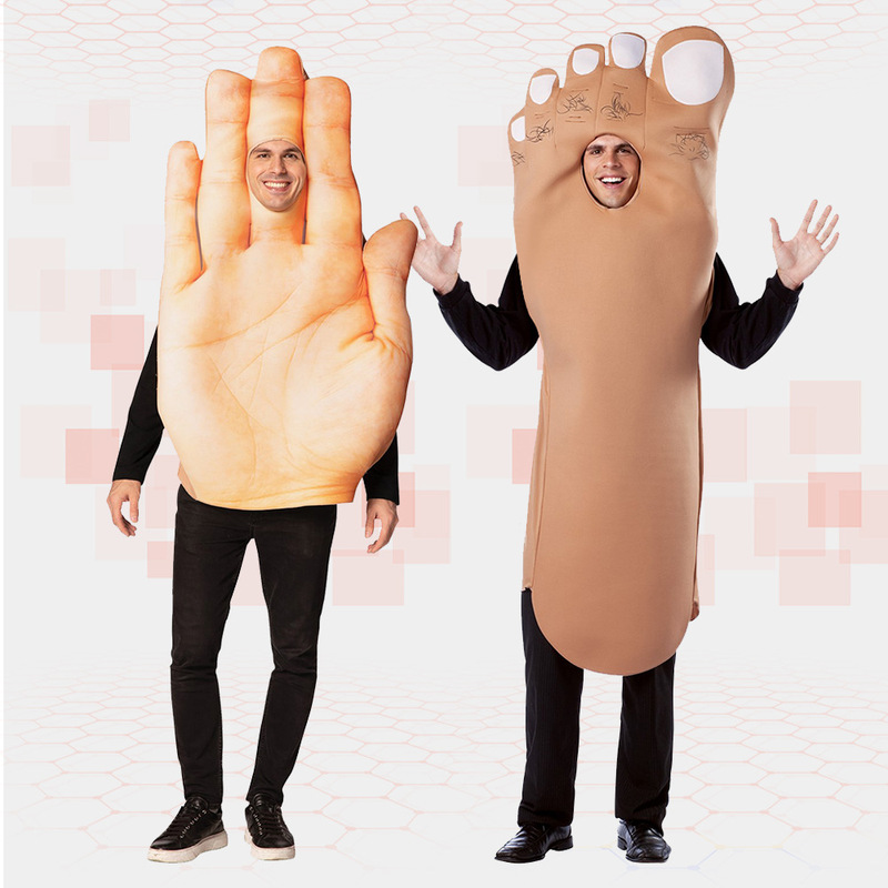 Funny Couple Costumes in the Shape of Palms and Soles of Feet 2024 Halloween Cosplay Composite Sponge Stage Performance Funny Couple Costumes in the Shape of Palms and Soles of Feet 2024 Halloween Cosplay Composite Sponge Stage Performance
