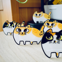 Orange star high photo orange cat small pair of eyes mobile phone airbag bracket three flower lazy bracket stray cat original design