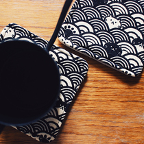 The owner made a coaster Japanese and style cat table hot planting surrounding insulation art retro cafe home