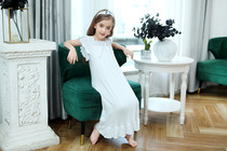 Girls and girls childrens clothing small flying sleeves cotton modal super soft long princess nightgown home clothes