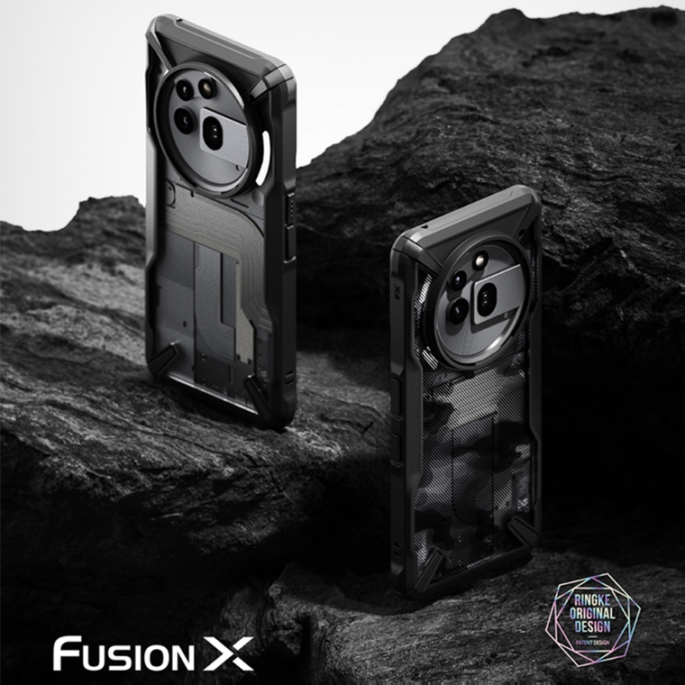 Ringke Clear/Camo INothing Phone 3, 3a, 3a Pro Transparent & Black Bumper, Textured Grip Nothing Phone Case