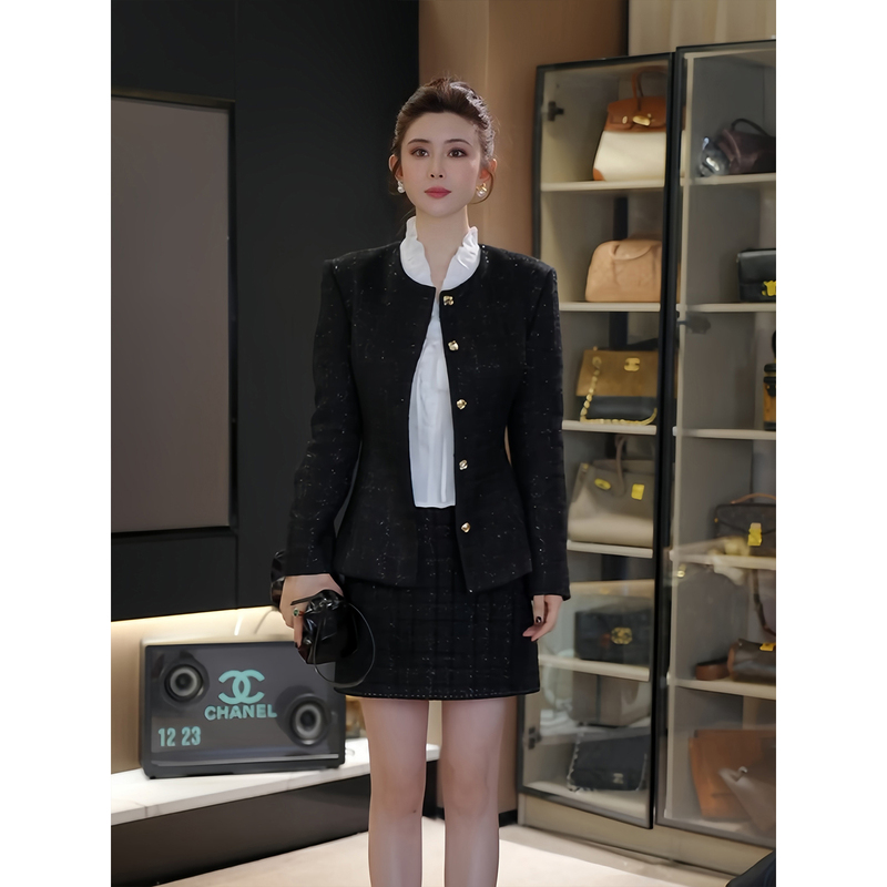 【As Celine】26 New High-End Elegant Little Chanel Style Sequin Tweed Jacket As25Dyrf05686