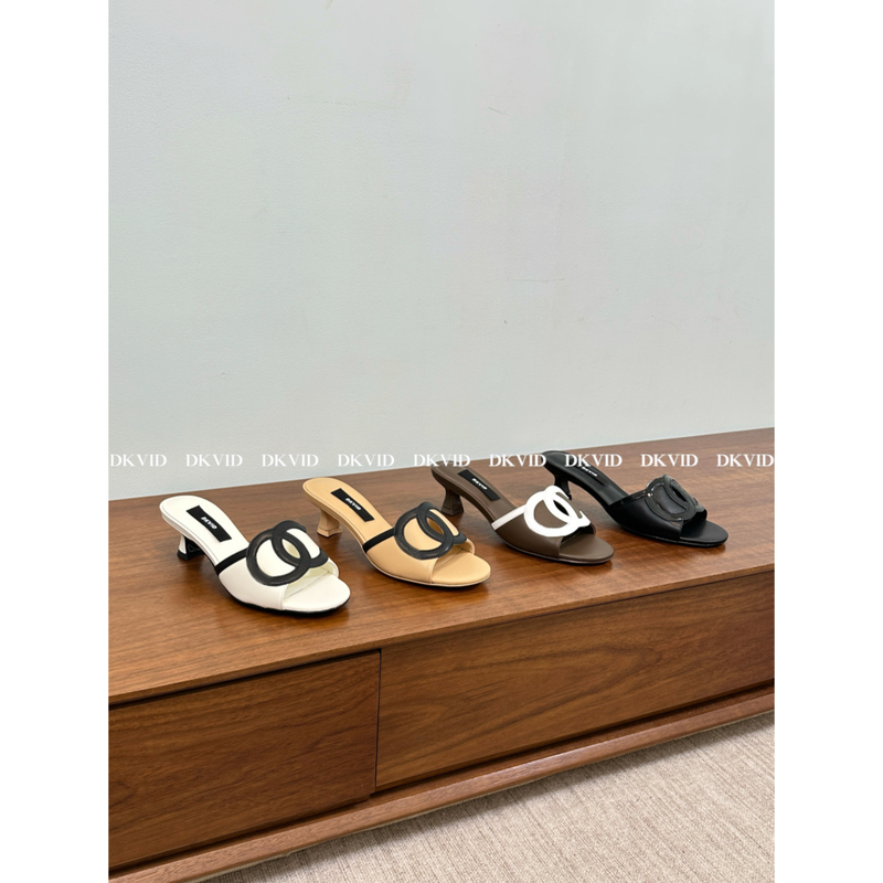 Dkvid Semi-Cabinet-Level Walking Comfort High-End Hollow Slip-On Sandals Cat Heel Genuine Leather High-Heeled Mules Dkvid Semi-Cabinet-Level Walking Comfort High-End Hollow Slip-On Sandals Cat Heel Genuine Leather High-Heeled Mules