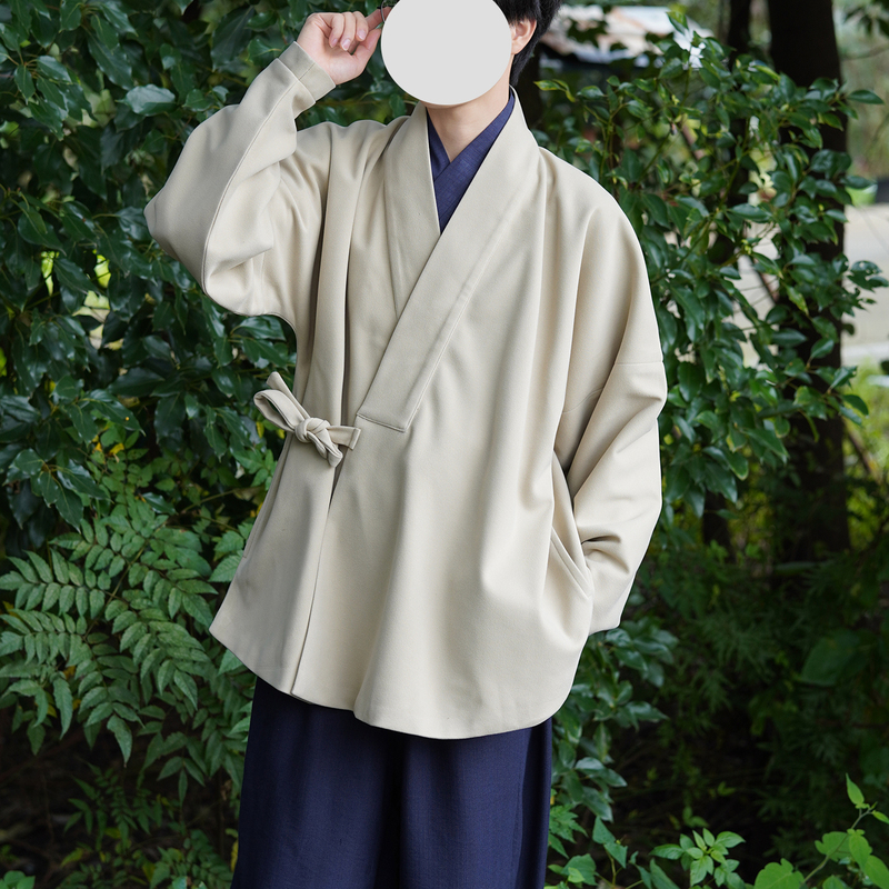 Qingshan Jiehan Clothing Lan Shan Woolen Jacket with Bow Pocket Sleeves and Side Pockets, Autumn and Winter Daily Wear, Chinese Style for Men and Women Qingshan Jiehan Clothing Lan Shan Woolen Jacket with Bow Pocket Sleeves and Side Pockets, Autumn and Winter Daily Wear, Chinese Style for Men and Women