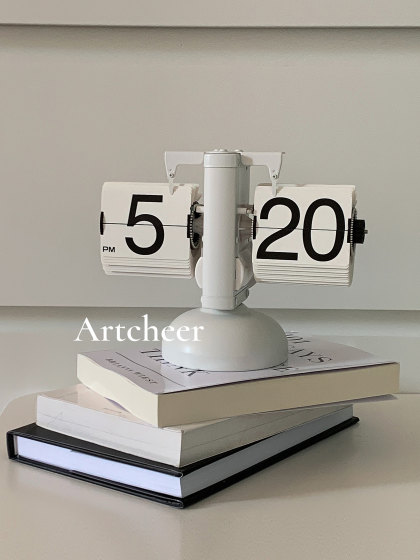 创意复古欧式机械自动翻页时钟客厅电视柜酒柜装饰品摆件家居闹钟