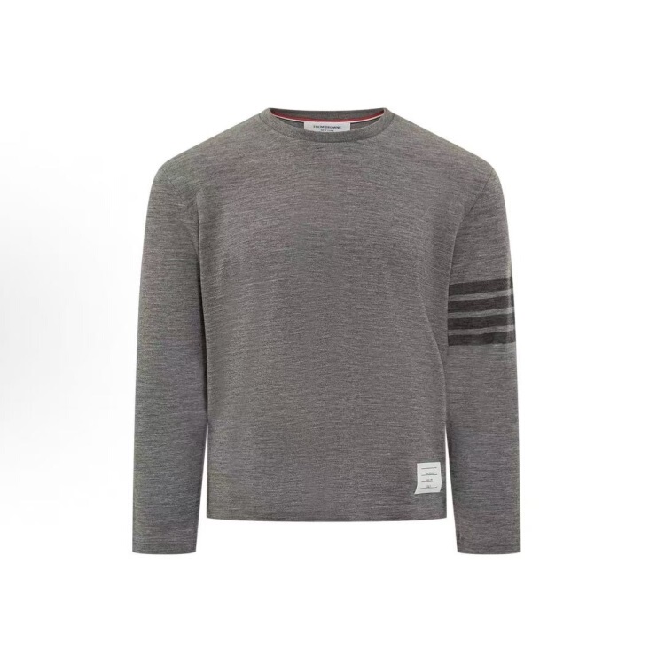 Thom Browne Tom Brown Men's Dark Gray Striped Long-Sleeved T-Shirt Mjs261A