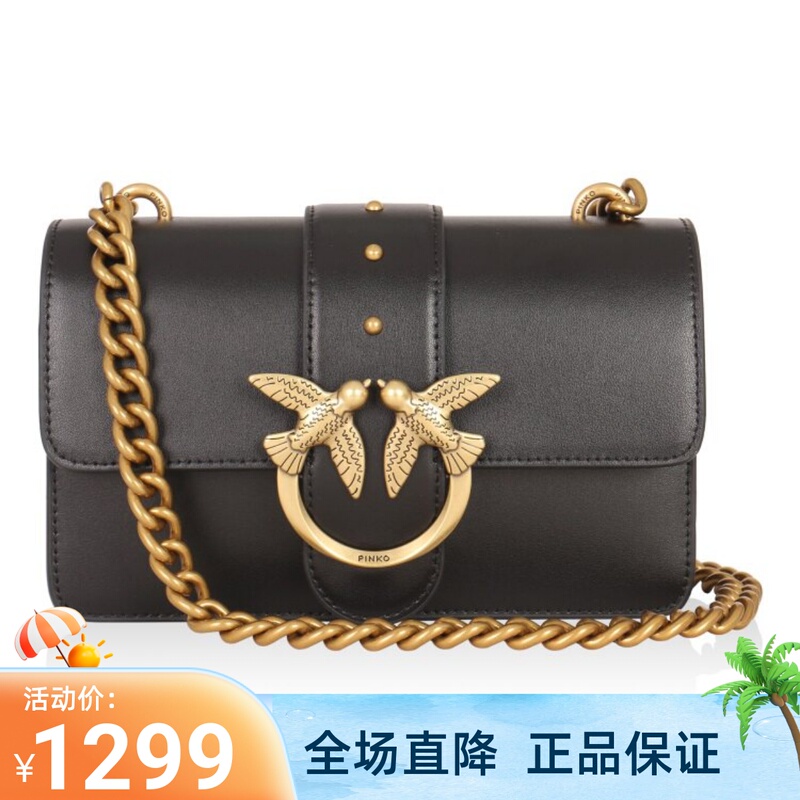 In Stock Pinko High-End Swallow Bag Women's Ivory White/Black Mini Crossbody Bag 1P22Ty Y5H