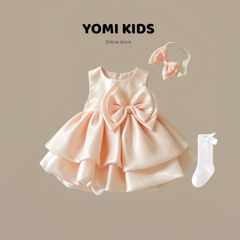 Baby Girl's One-Year-Old Dress Princess Dress 2026 New Summer Style Baby Tutu Skirt 100-Day Banquet Birthday Dress Dress