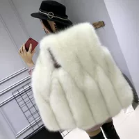 Mùa thu và mùa đông mới giả lông cáo lông cỏ trong đoạn dài nhỏ giọt lông vest lưới màu đỏ là áo khoác mỏng nữ áo khoác lông cừu nam