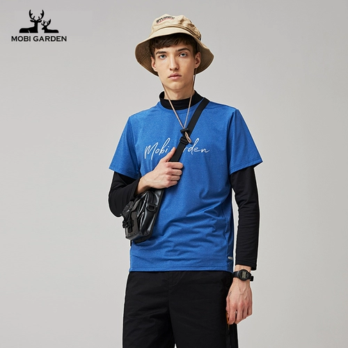 Дорожная спортивная быстросохнущая дышащая мягкая летняя футболка для кемпинга подходит для пеших прогулок, короткий рукав