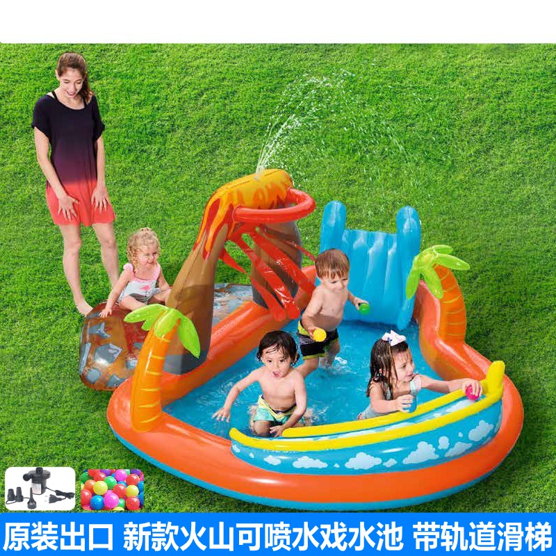 Phim hoạt hình lớn động vật có thể phun nước inflatable bơi chơi đồ chơi nước hồ bơi bóng rổ hồ bơi tức giận chim trượt lâu đài hồ bơi bể bơi phao to nhất