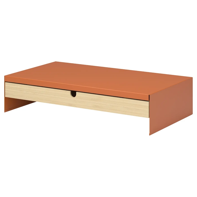 Ikea Ailuowen Monitor Stand with Drawer, Computer Elevated Stand, Desktop Steel Plate, Solid Wood Material