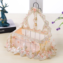 Creative Lace Embroidery Plum Blossom Cloth Art Vines Collection Basket Hanging Basket Tabletop Finishing Toilet Items Hanging Basket