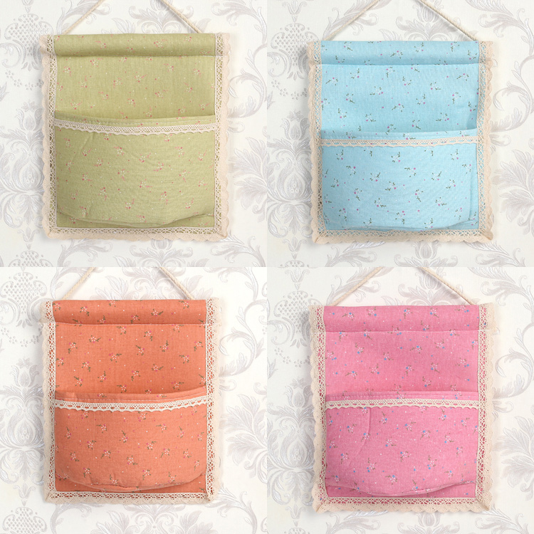 Hanging bag Storage bag Wall hanging Fabric cotton and linen storage hanging bag Door rear storage hanging bag Multi-layer hanging pocket storage bag