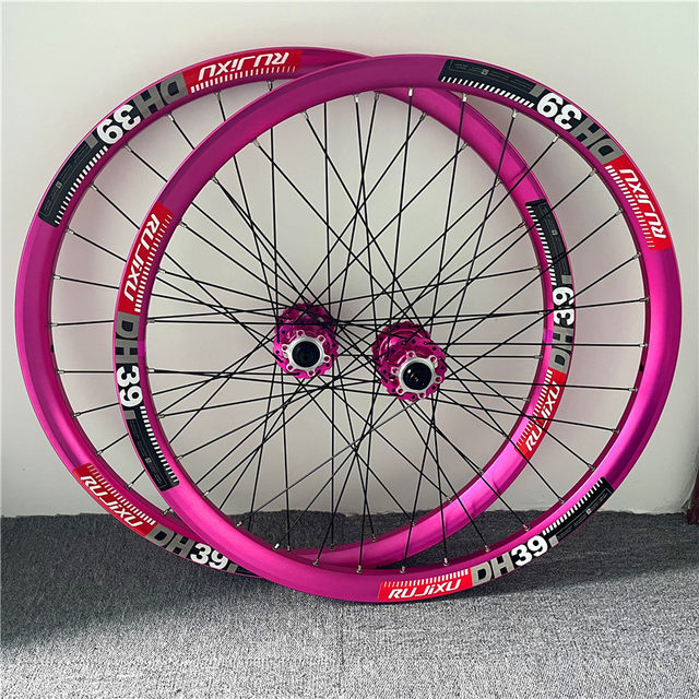 Rujixu High-Strength Mountain Bike Wheelset Dh39 Rim 26/ 27.5inch Disc Brake 120 Clicks Hg/Xd/Ms