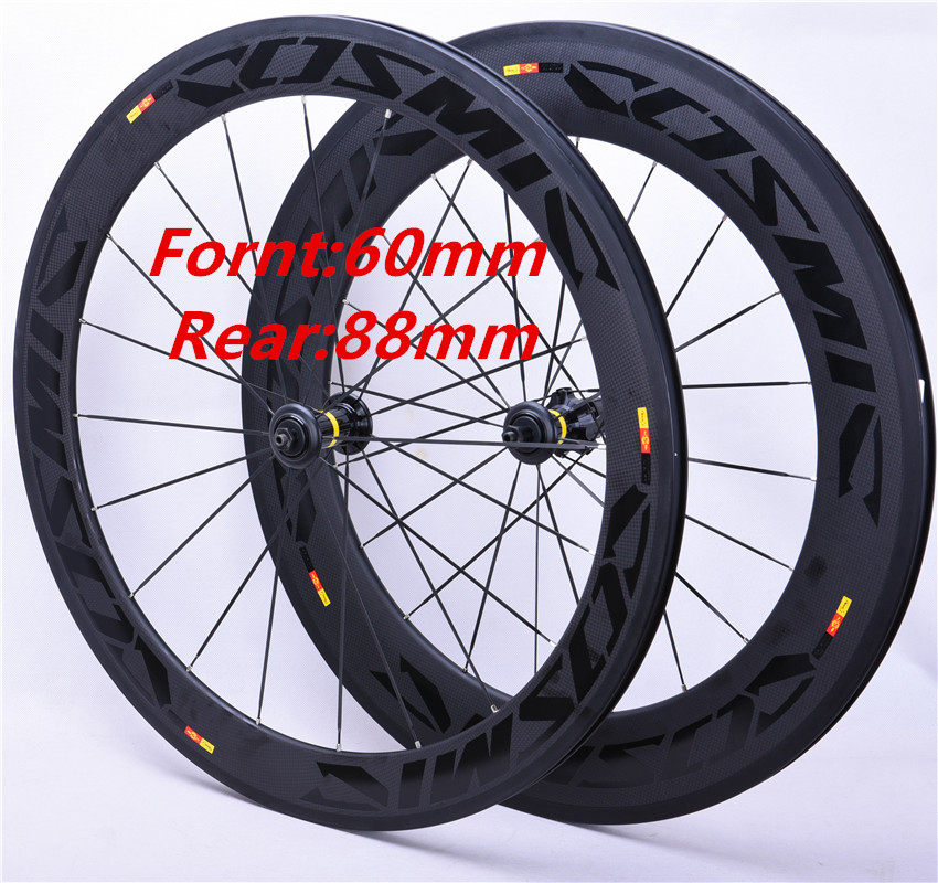 700C COSMIC 60 88 Highway Bicycle Carbon Fiber Wheel Group Opening Tire Road Wheel Group