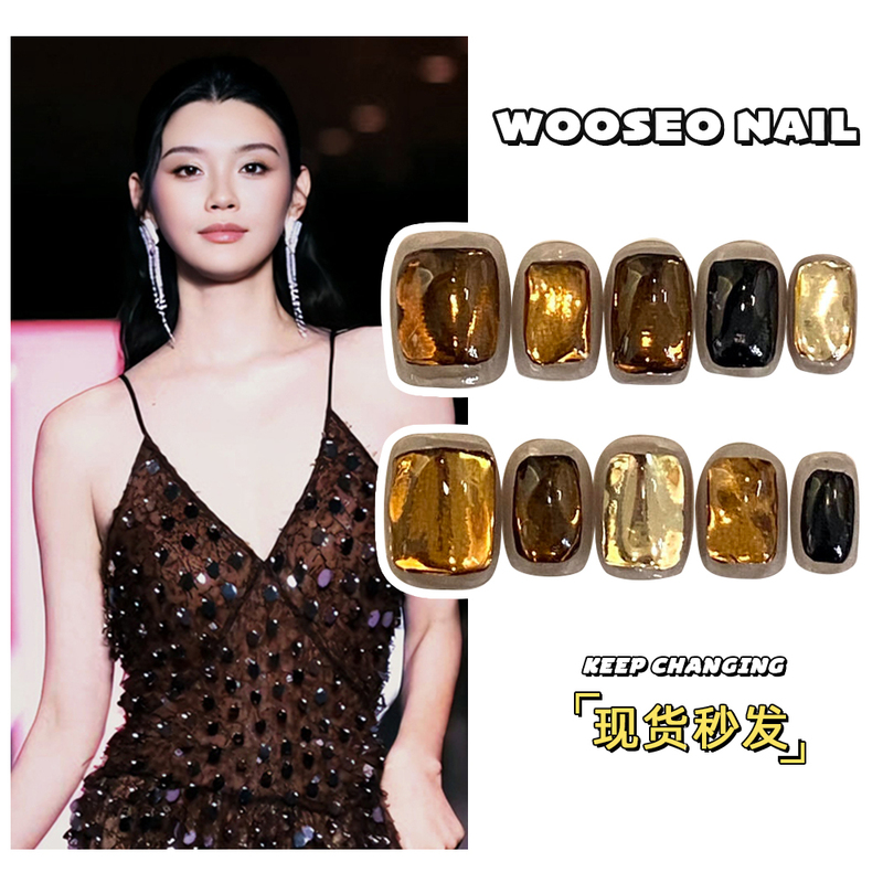 Meilade Wearable Nails Short Style 2026 New Wearable Nail Art High-End Beautiful Handmade Amber Nail Stickers Meilade Wearable Nails Short Style 2026 New Wearable Nail Art High-End Beautiful Handmade Amber Nail Stickers