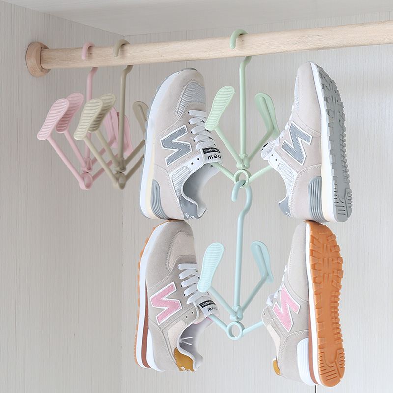 Usd 11 44 Hanging Shoe Rack Rotating Four Hook Portable Drying Hanging Shoe Rack Rotating Four Hook Portable Drying Wet And Dry Dual Use Clothes Hanger Windproof Plastic