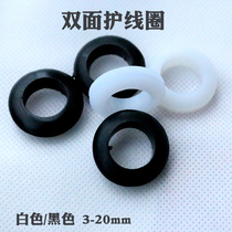 Double-sided protection coil rubber ring outlet ring sealing ring wire protection ring through hole wire sleeve black white M3-20mm