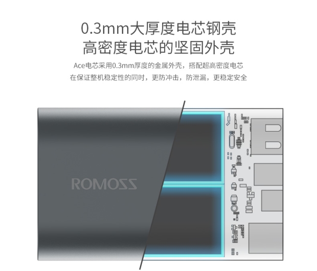 ROMOSS Luoma Shi ACE kim loại 10000mAh điện thoại di động tablet sạc phổ điện Po - Ngân hàng điện thoại di động sạc dự phòng 12v