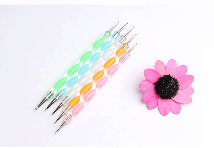 Dụng cụ làm móng hai đầu khoan điểm bút hoa kim điểm hoa bút móc hoa bút kéo dòng bút acrylic que công cụ - Công cụ Nail cọ râu vẽ nail