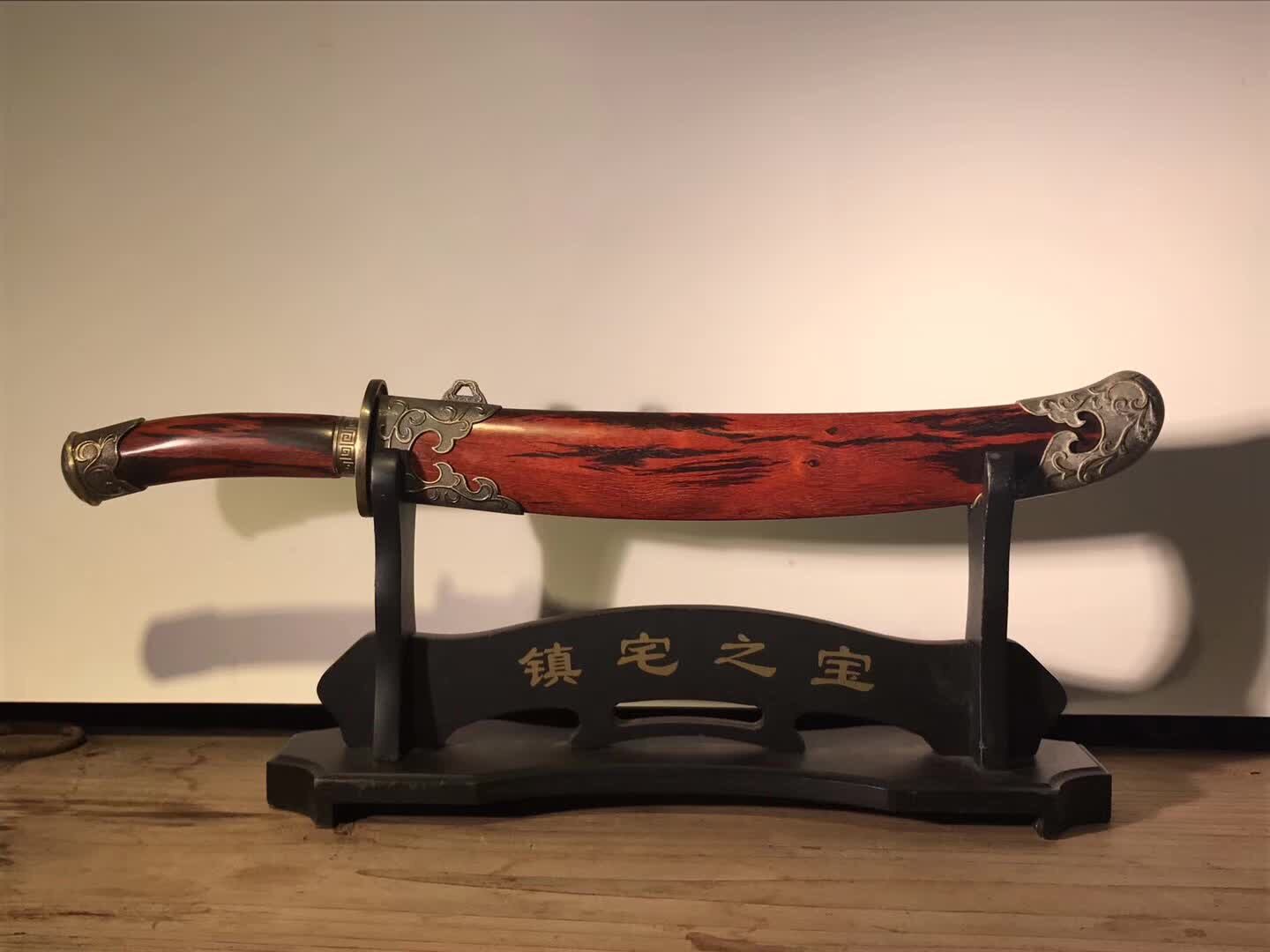 Treasure Knife India Small Leaf Purple Sandalwood Knife Pendulum High Oil Dense Old Stock Flame Pattern Upscale Business Gift Collection