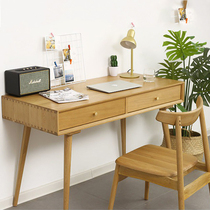White oak wood desk pure solid wood book room bedroom solid wood furniture home writing desk log mortise and tenon and Nordic design