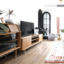 Small dining side cabinet storage placement household living room cabinet kitchen tea wine modern minimal solid wooden cabinet