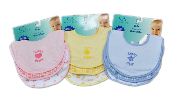 Foreign trade original single double towel cotton embroidered saliva towel bib bib 3 pack