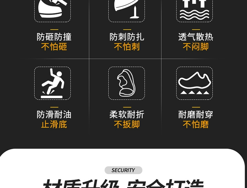 Gubangdun labor protection shoes for men, anti-smash and anti-stab steel toe caps, breathable, lightweight, four-season Kevlar soft-soled work shoes for women