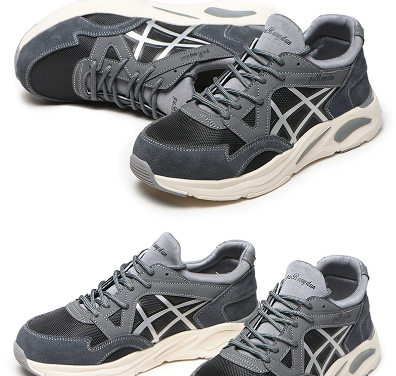 Gubangdun labor protection shoes for men, anti-smash and anti-stab steel toe caps, breathable, lightweight, four-season Kevlar soft-soled work shoes for women