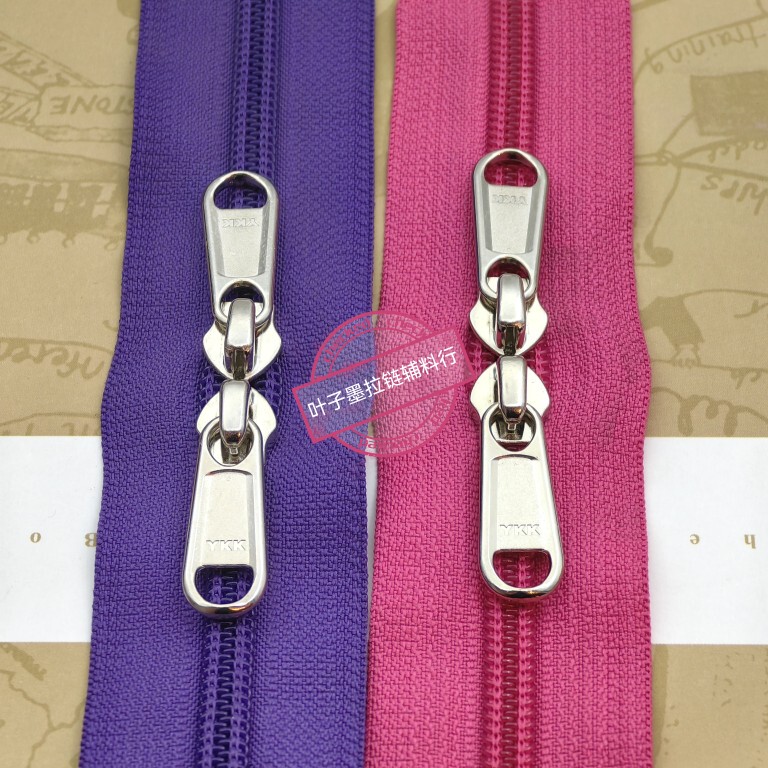 Luggage Zipper Rose Red Purple Ykk No. 8 Nylon Lockless Double-Ended Two-Way Zipper Backpack Suitcase Backpack School Bag