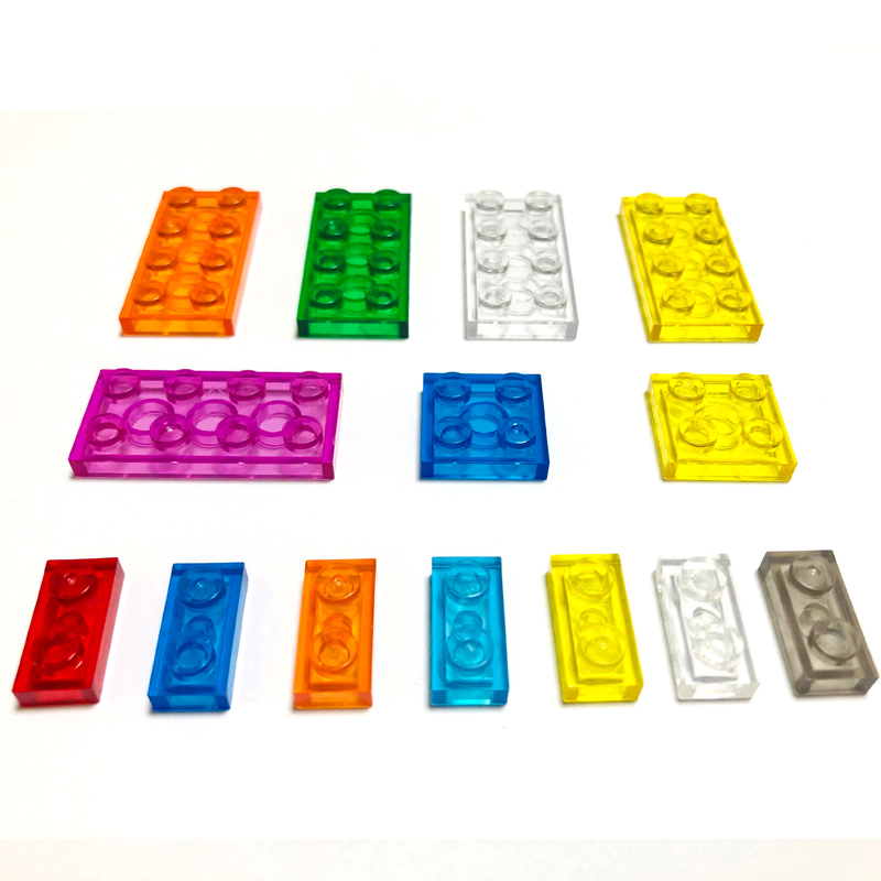 Compatible with Transparent Educational Small Particle Thin Brick Loose Building Block Parts 1X2 2X2 2X4 2X3