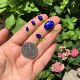 lapis lazuli ທໍາມະຊາດຮູບໄຂ່ rough stone ring surface bare stone egg surface water drop inlaid ring earrings pendant bracelet