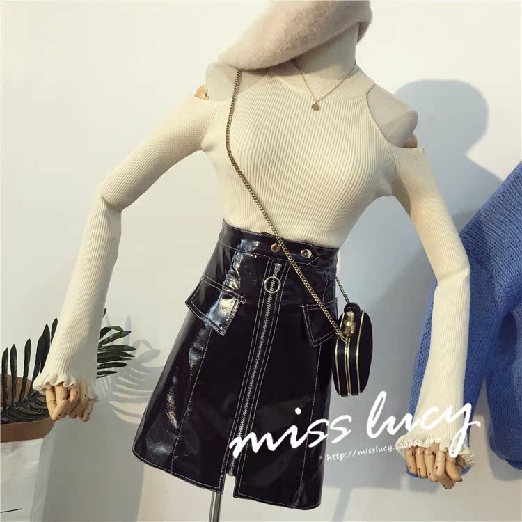 Chic đầu thu 2018 mới hương vị Hồng Kông Slim đáy áo mỏng tay dài tay ngắn quây áo len nữ áo khoác cardigan nữ form dài