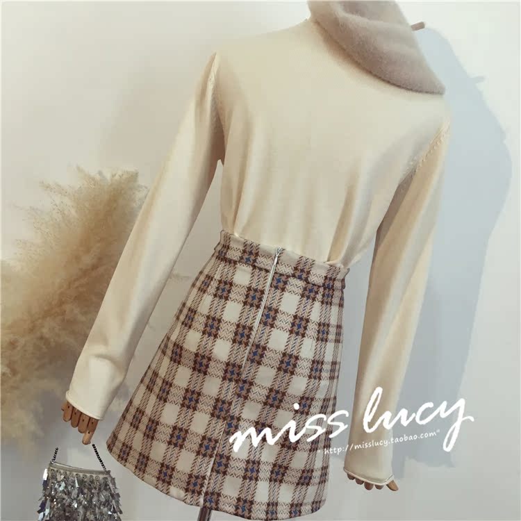 ZZ đầu thu 2018 mới của phụ nữ chic áo sơ mi bó sát dài tay nửa đầu cổ cao mỏng mảnh mỏng đan đáy thời trang công sở nữ